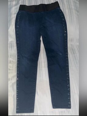 Dark Blue Women's Wide-Band Jeans